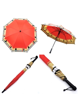 Plaid Check Automatic Umbrella BU501 RED